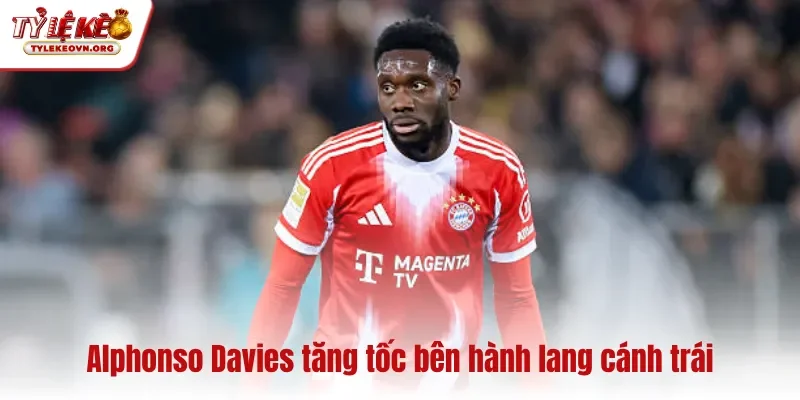 Alphonso Davies tăng tốc bên hành lang cánh trái