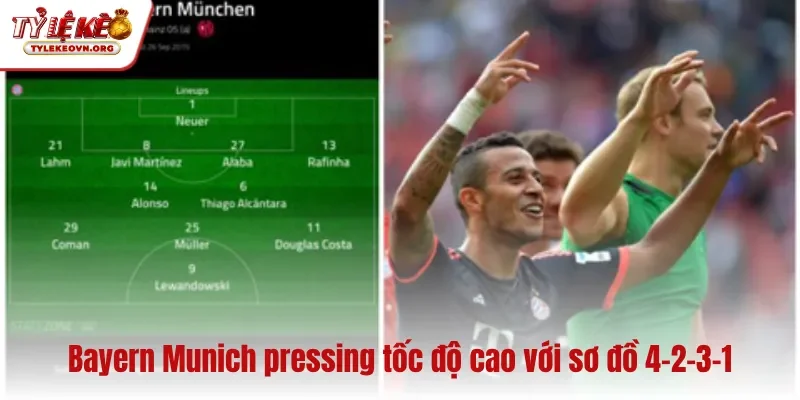 Bayern Munich pressing tốc độ cao với sơ đồ 4-2-3-1