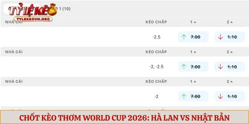 Chốt kèo thơm World Cup 2026: Hà Lan vs Nhật Bản
