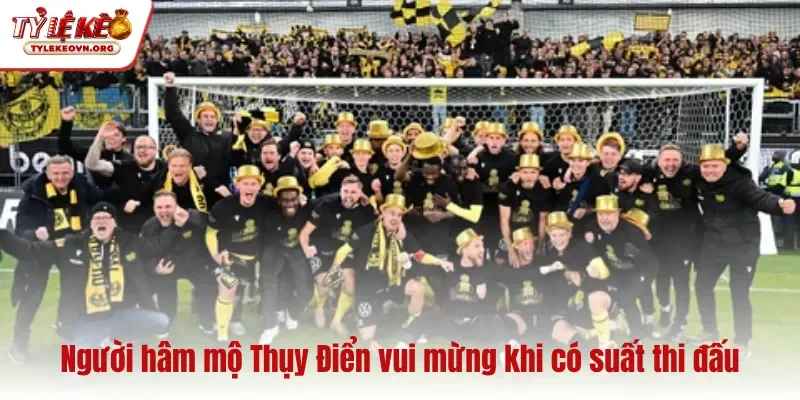 Người hâm mộ Thụy Điển ăn mừng khi có suất thi đấu