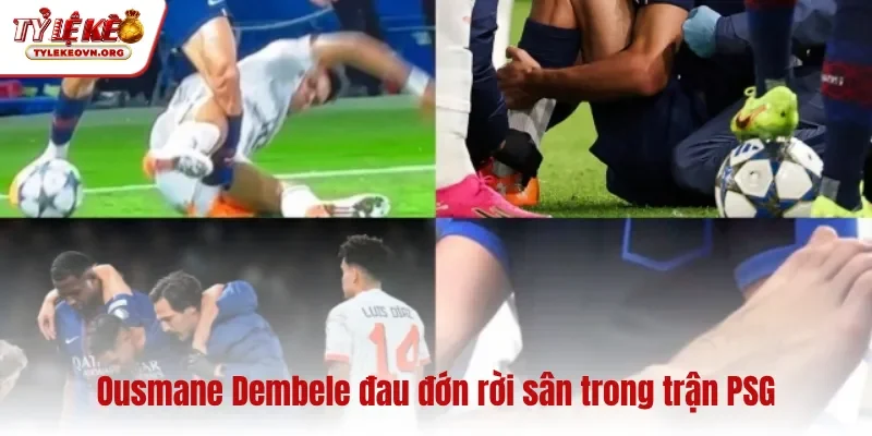 Ousmane Dembele đau đớn rời sân trong trận PSG